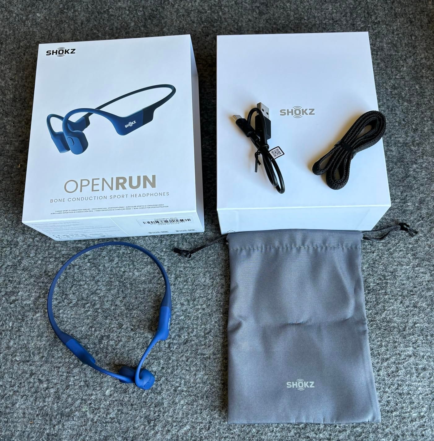 SHOKZ OpenRun Bone Conduction Bluetooth Headphones, Black, USB-C Charging - Bundle with Sweat Headband; Open ear comfort; Lightweight & Secure fit; IP67 water resistance; 8H battery; Running/Cycling customer photo 1