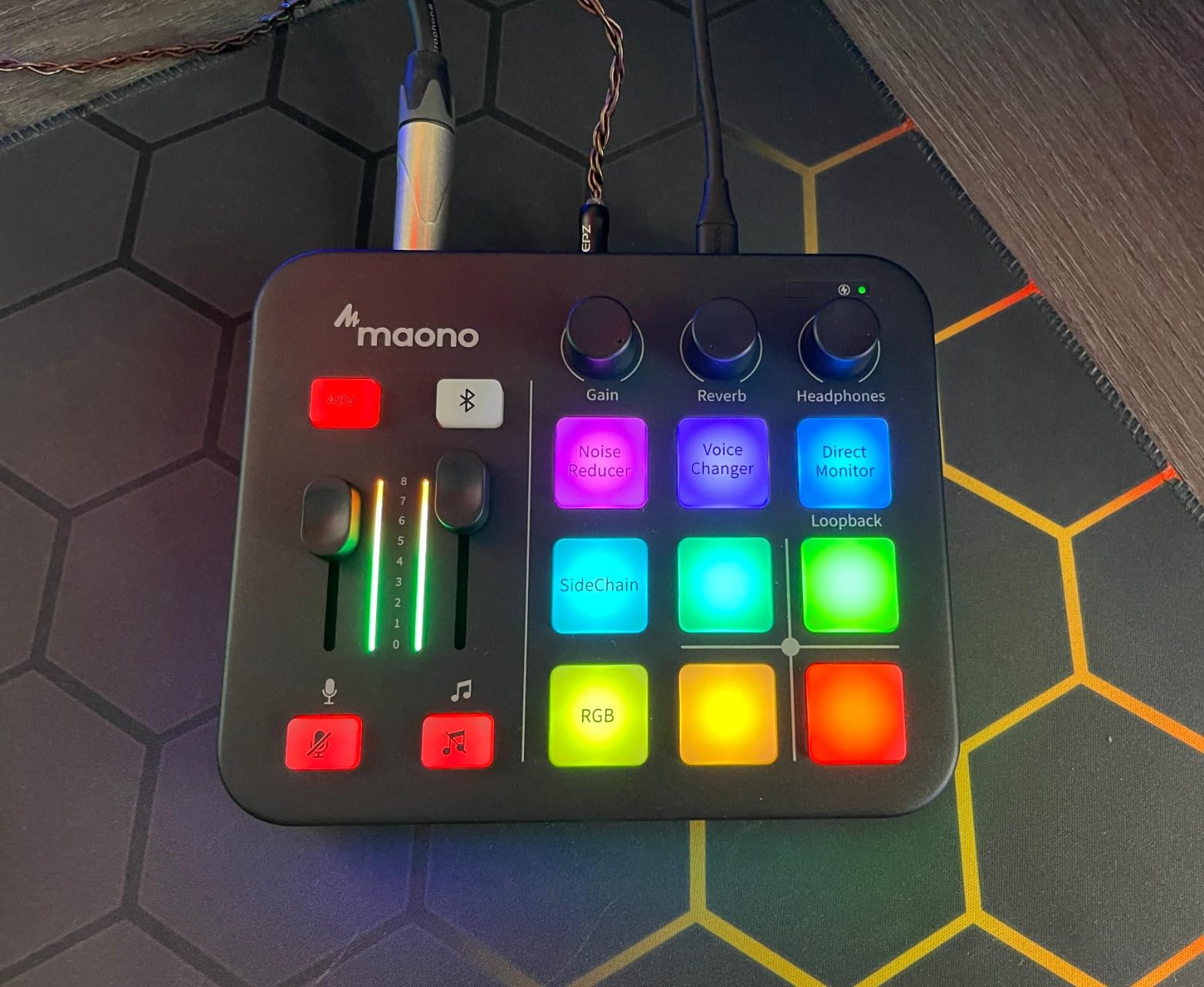 MAONO G1 Neo Gaming Audio Mixer Audio Interface with XLR Input & 48V | RGB, Bluetooth, 4 custom soundpads, live streaming, podcasting, voice effects, PS5, TikTok live, PC streams, gamers, creators customer photo 1