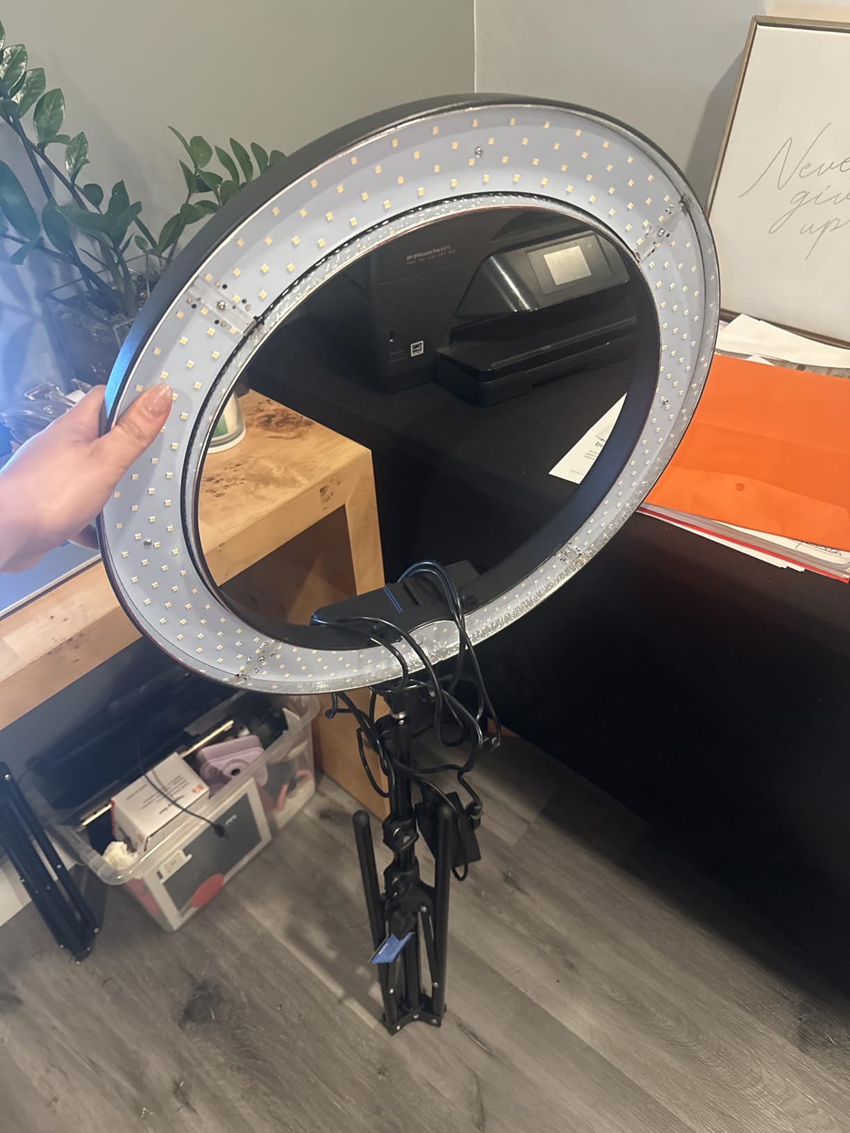 NEEWER RL-18 18 Inch Ring Light with Tripod Stand, 55W Large LED Ringlight | Cold Shoe, Phone Holder, Compatible with iPhone Camera, for Video Recording Photography Streaming Selfie Makeup Studio Photo customer photo 1