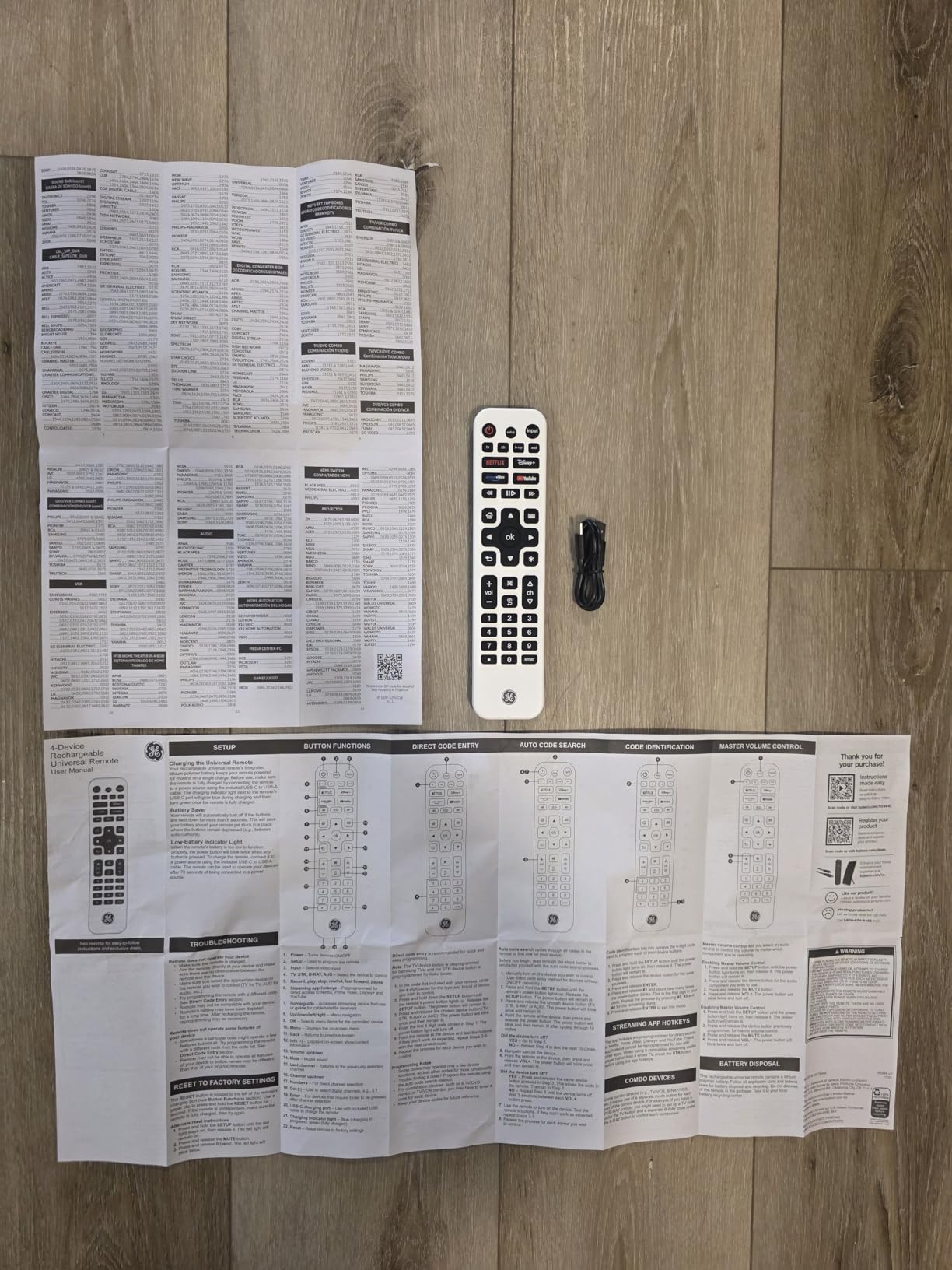 GE Rechargeable TV Remote Control, Universal Remote Control, Backlit | Samsung TV Remote Control Replacement for Smart TVs, Apple TV, Sony, Roku Replacement Remote, LG TV, 4-Device, 80984 customer photo 2