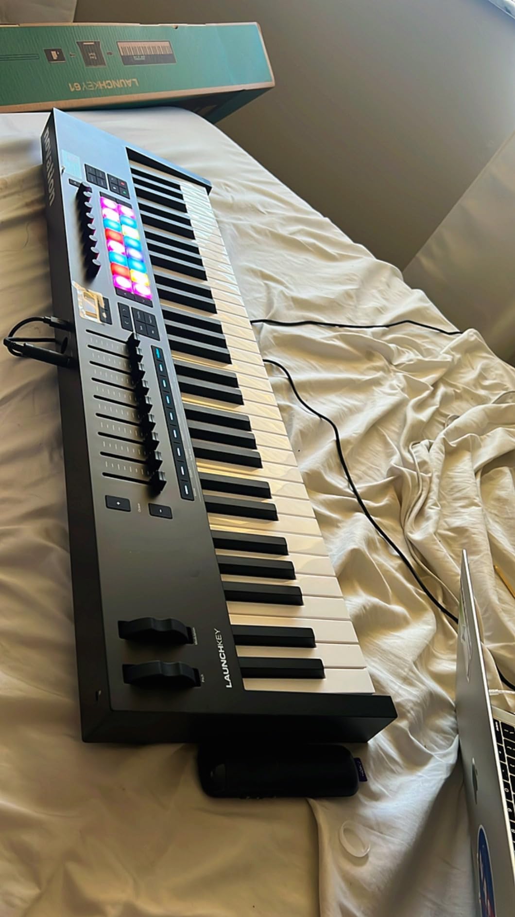 Novation Launchkey 61 MK4 USB MIDI Keyboard Controller | 61 Semi-Weighted Keys, 16 Pads with Polyphonic Aftertouch, 9 Faders, Pitch/Mod Wheels, OLED Display, Scale & Chord Modes customer photo 1