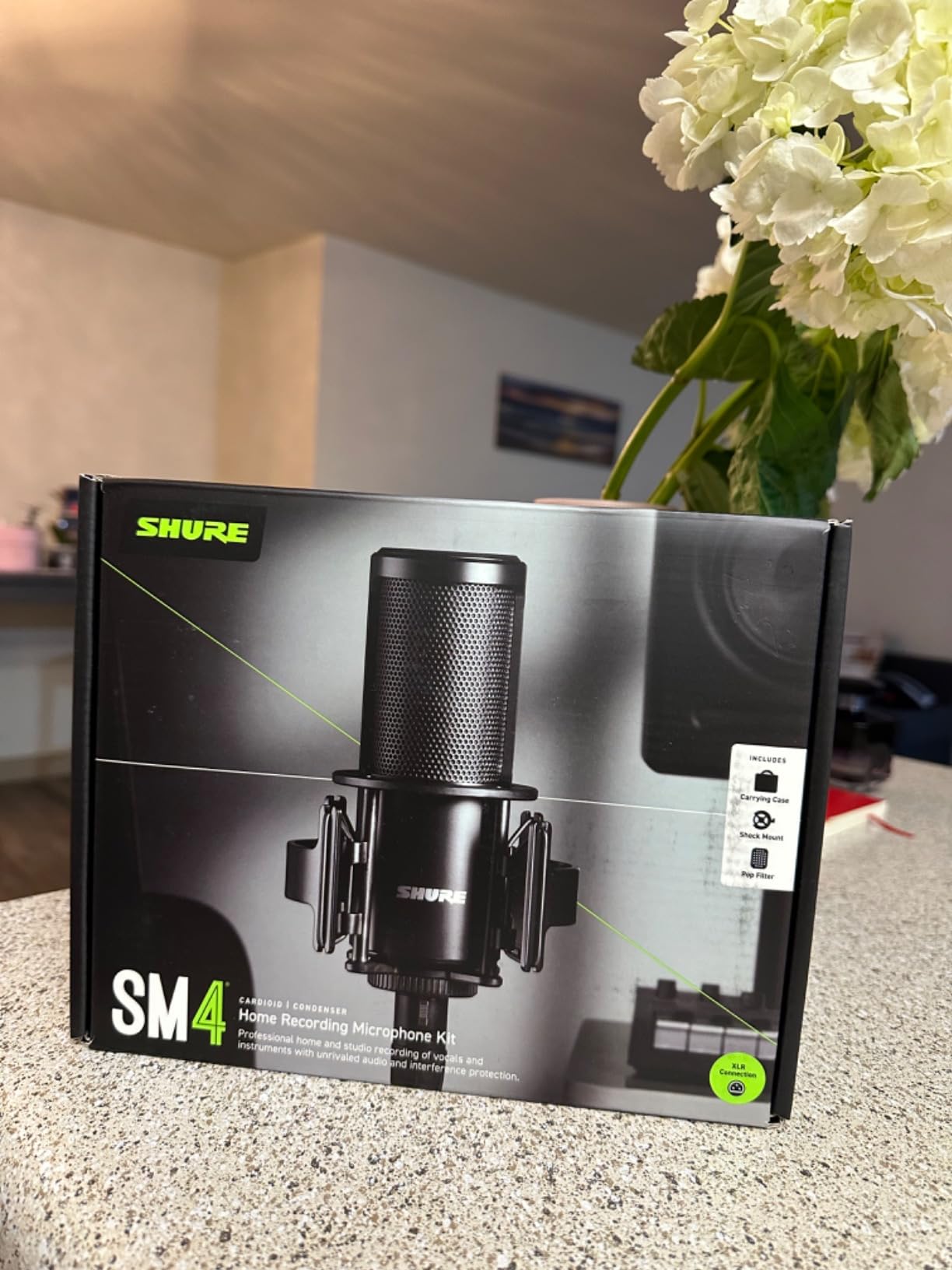 Shure SM4 XLR Studio Condenser Microphone Kit for Recording | Home-studio condenser mic with mix-ready audio, all-metal build, detachable magnetic pop filter and shock mount customer photo 2