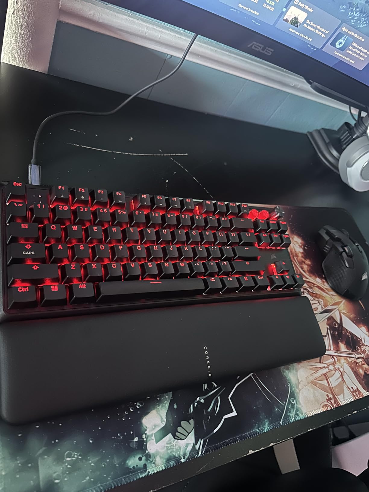 Corsair K70 PRO TKL RGB Tenkeyless Mechanical Wired Gaming Keyboard - Pre-Lubed Hall Effect MGX Hyperdrive Adjustable Switches, Simultaneous SOCD and Rapid Trigger, ABS Double-Shot, QWERTY NA - Black customer photo 1