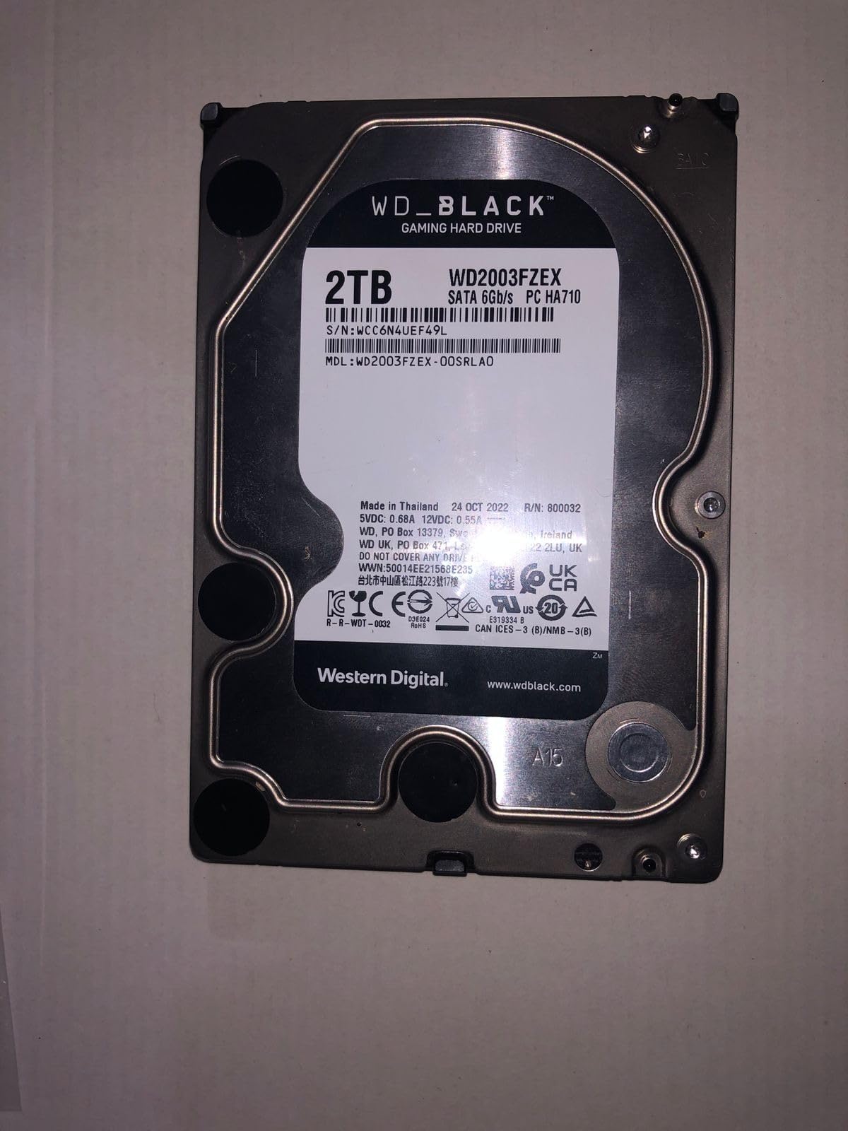 WD Western Digital 10TB WD_Black Performance Internal Hard Drive HDD - 7200 RPM, SATA 6 Gb/s, 512 MB Cache, 3.5
