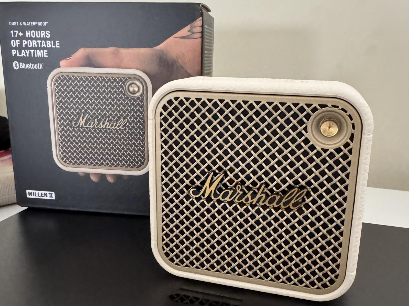 Marshall Willen II Portable Bluetooth Speaker - Rugged Waterproof/Dust-Proof Design | Loud Stereo Sound, Deep Bass | Compact and Wireless for Travel and Outdoors - Cream customer photo 2