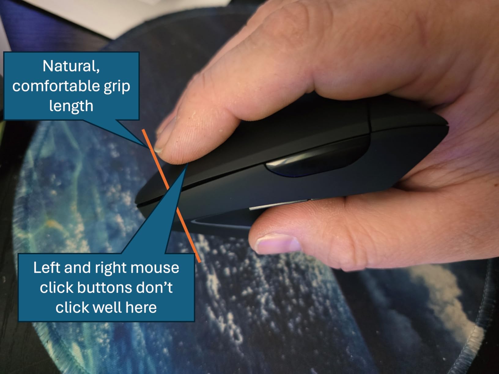 TECKNET Ergonomic Mouse, 4800 DPI Wireless Bluetooth Vertical, 3-Device | Switch Among 3 Devices, 6 DPI Levels, BT 5.0/2.4G USB-A, Quiet Clicks, 6 Buttons, Battery-Powered, Right-Handed, Black customer photo 1