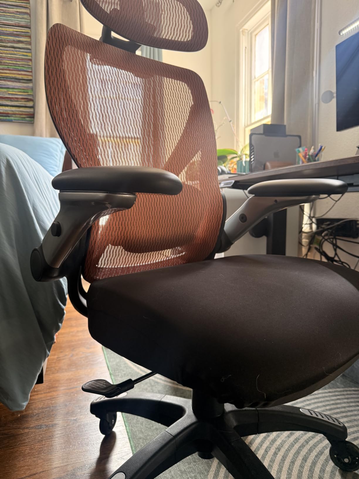 ELABEST X100 Ergonomic Mesh Office Chair with Footrest, Big and Tall Home Desk Chair with 5D Flip-Up Arms, Adjustable 3D Lumbar Support, Gaming & Executive Computer Chairs customer photo 2
