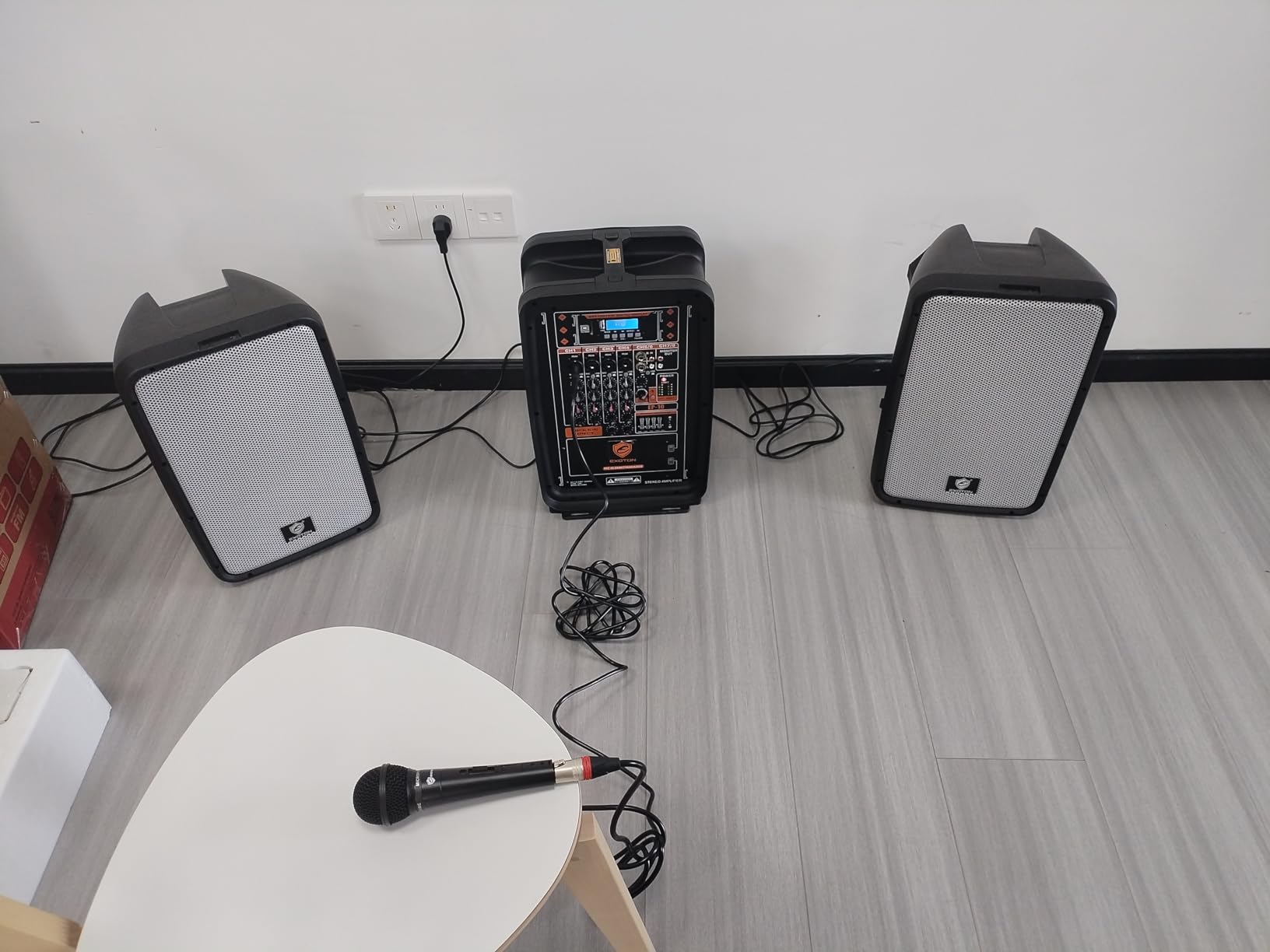 EXOTON EP-210 10inch PA System with 8-Channel Mixer | Portable 600W Bluetooth Speakers, USB/SD/FM/5-band EQ, Includes 2 Speaker Stands/ Mic/48V Phantom Power, for Indoor & Outdoor customer photo 2