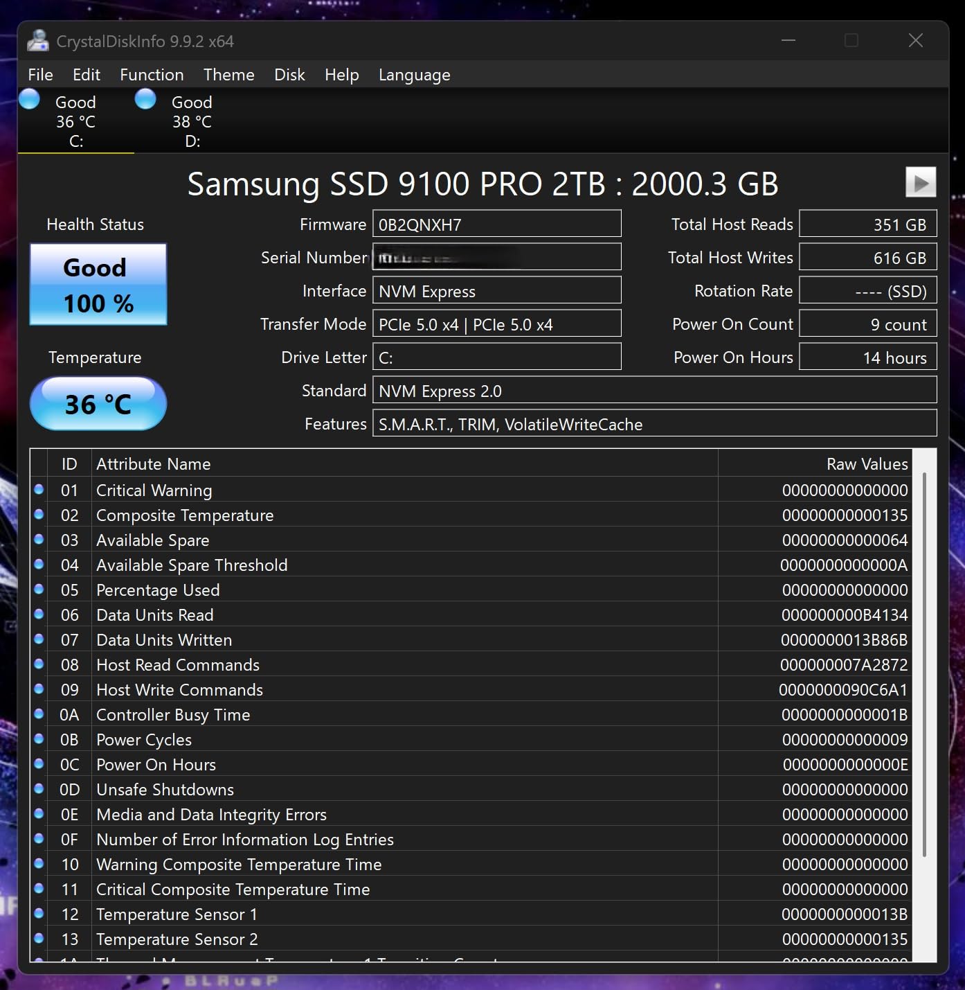 Samsung SSD 9100 PRO 1TB, PCIe 5.0x4 M.2 2280, Up to 14,700MB/s | NVMe Internal Solid State Hard Drive best for AI Computing, Gaming, and Heavy Duty Workstations (MZ VAP1T0B/AM) customer photo 1