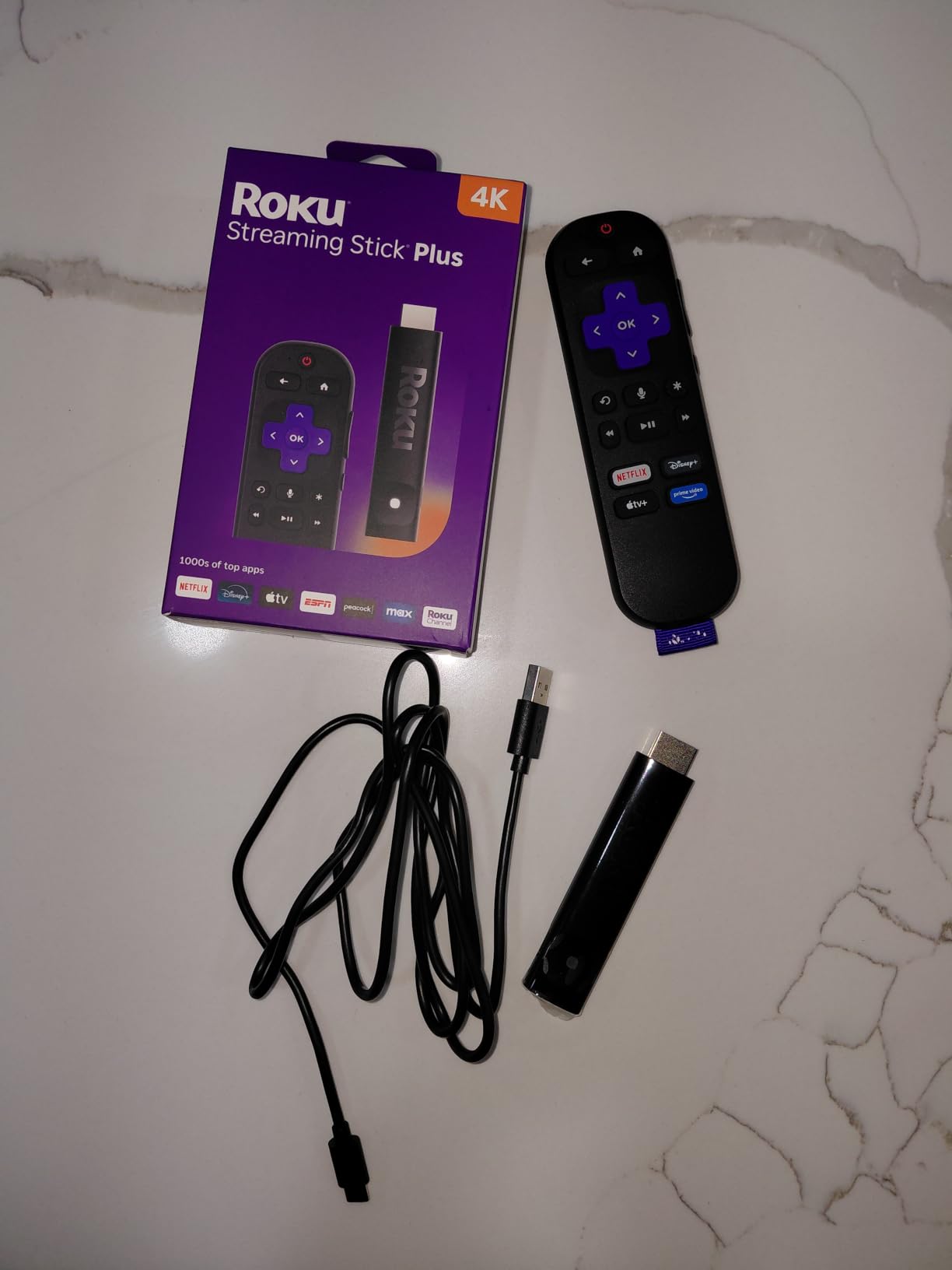 Roku Streaming Stick Plus with Voice Remote - 4K & HDR10+ | 4K & HDR Streaming Device for TV with Roku Voice Remote - Free & Live Local News, Sports customer photo 1