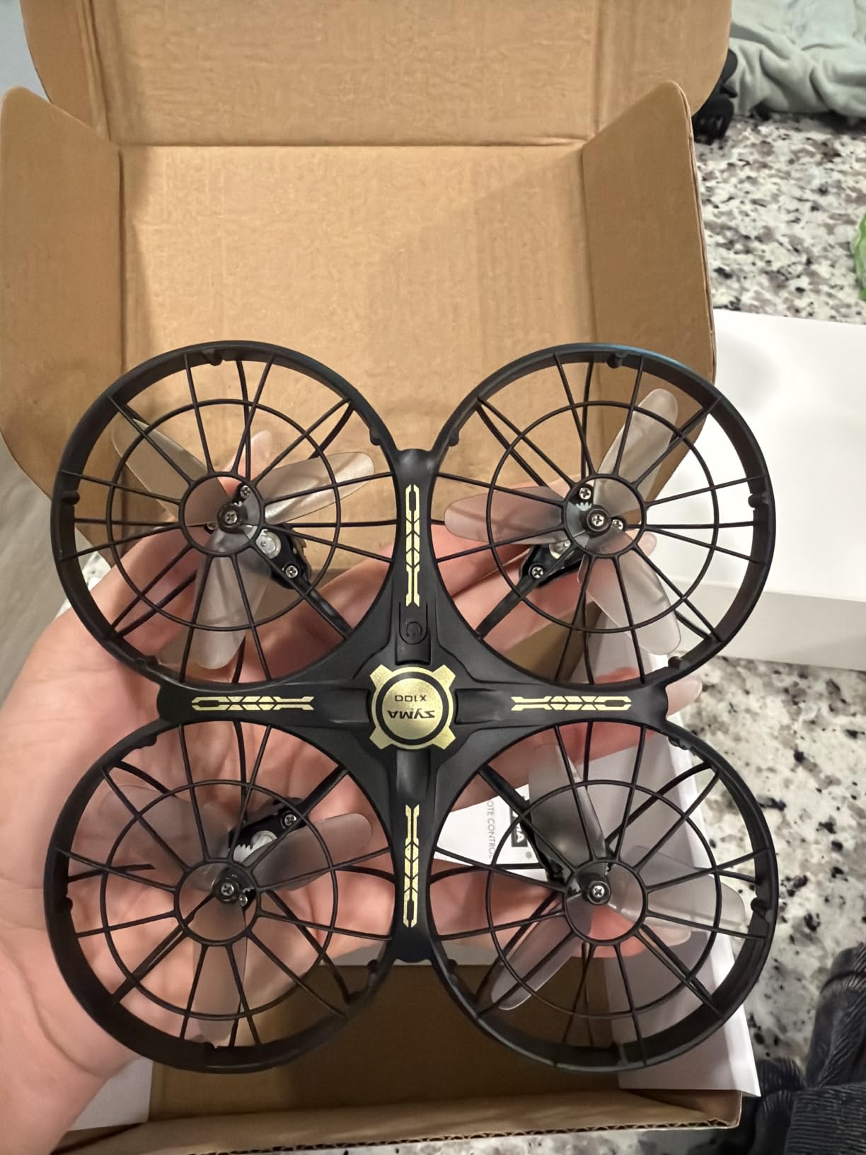 SYMA X100 Indoor Drone for Kids 8-12, Obstacle Avoidance, Full Guard | 20-Min Flight with 2 Batteries, One-key 360° Flips, Altitude Hold and Full Propeller Guard for Safe Indoor Flying customer photo 2
