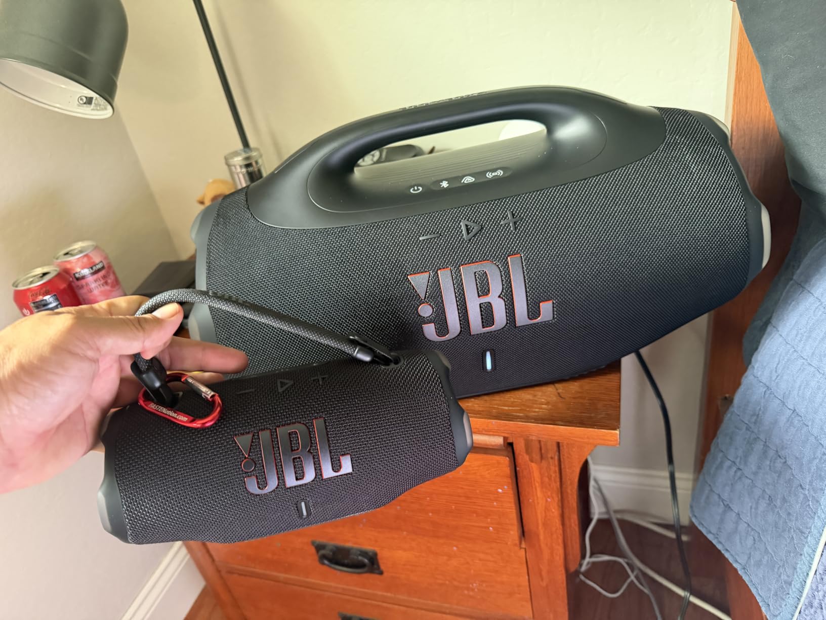 JBL Boombox 4 Portable Bluetooth Speaker, Waterproof, Deep Bass - Black | Up To 34 Hours Playtime, IP68 Dustproof, AI Sound Boost For Louder Clearer Audio, Ideal For Beach, Pool, Boat And Outdoor Parties customer photo 2