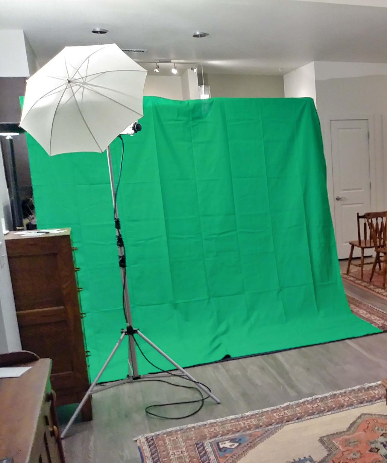 Emart 5x6.5ft Green Screen Backdrop Kit with T-Shape Stand and 6 Clamps | Reverse folding base for easy storage & transport, perfect for Photography, Photoshoot, Studio Video Recording, Streaming customer photo 2