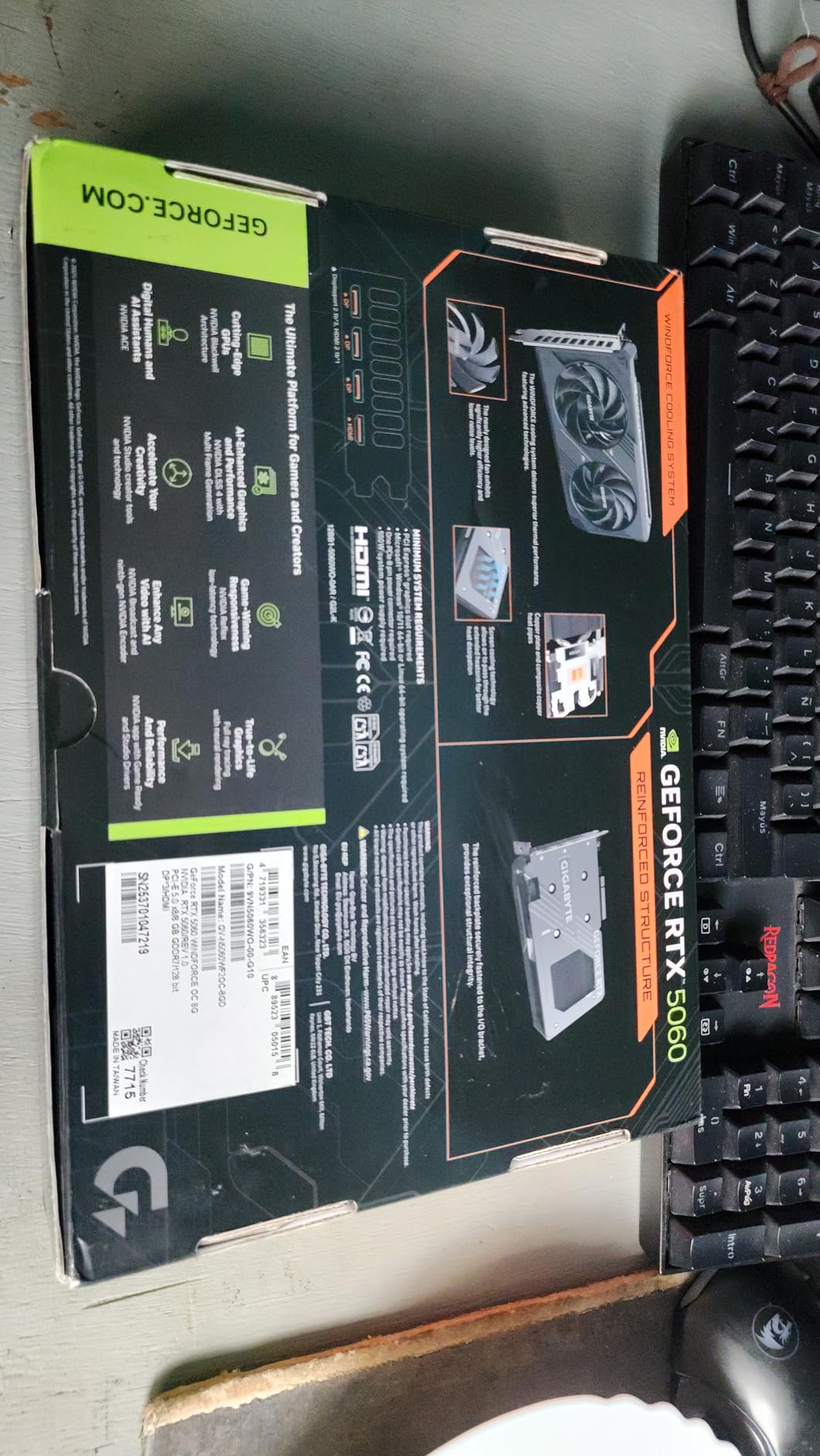 GIGABYTE GeForce RTX 5060 WINDFORCE OC 8G Graphics Card customer photo 1