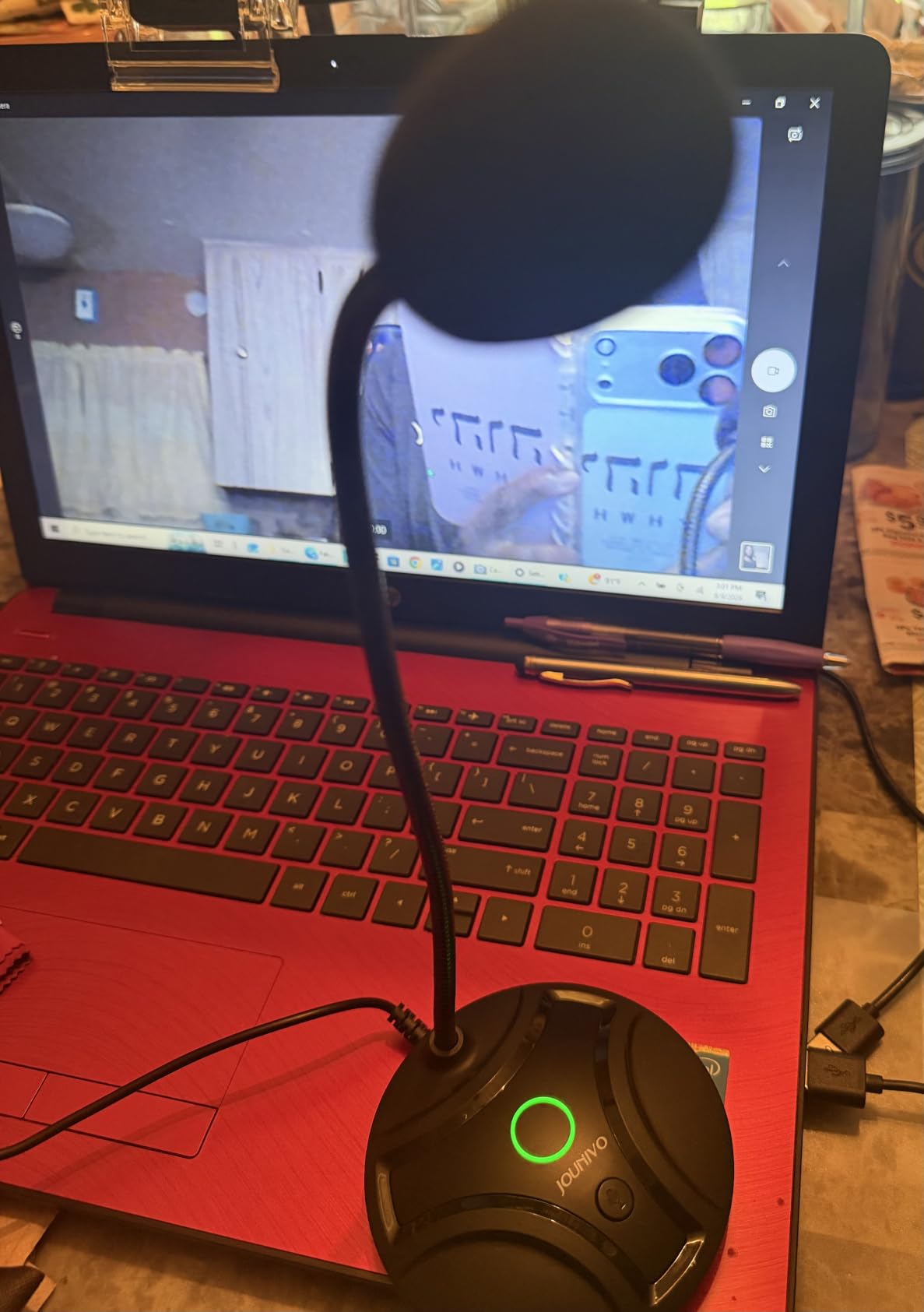 Plug & Play USB Computer Microphone, Flexible Gooseneck & Mute Button LED - Desktop Microphone for Gaming, YouTube, Streaming, Compatible with Windows/Mac (1.8m /6ft) customer photo 1