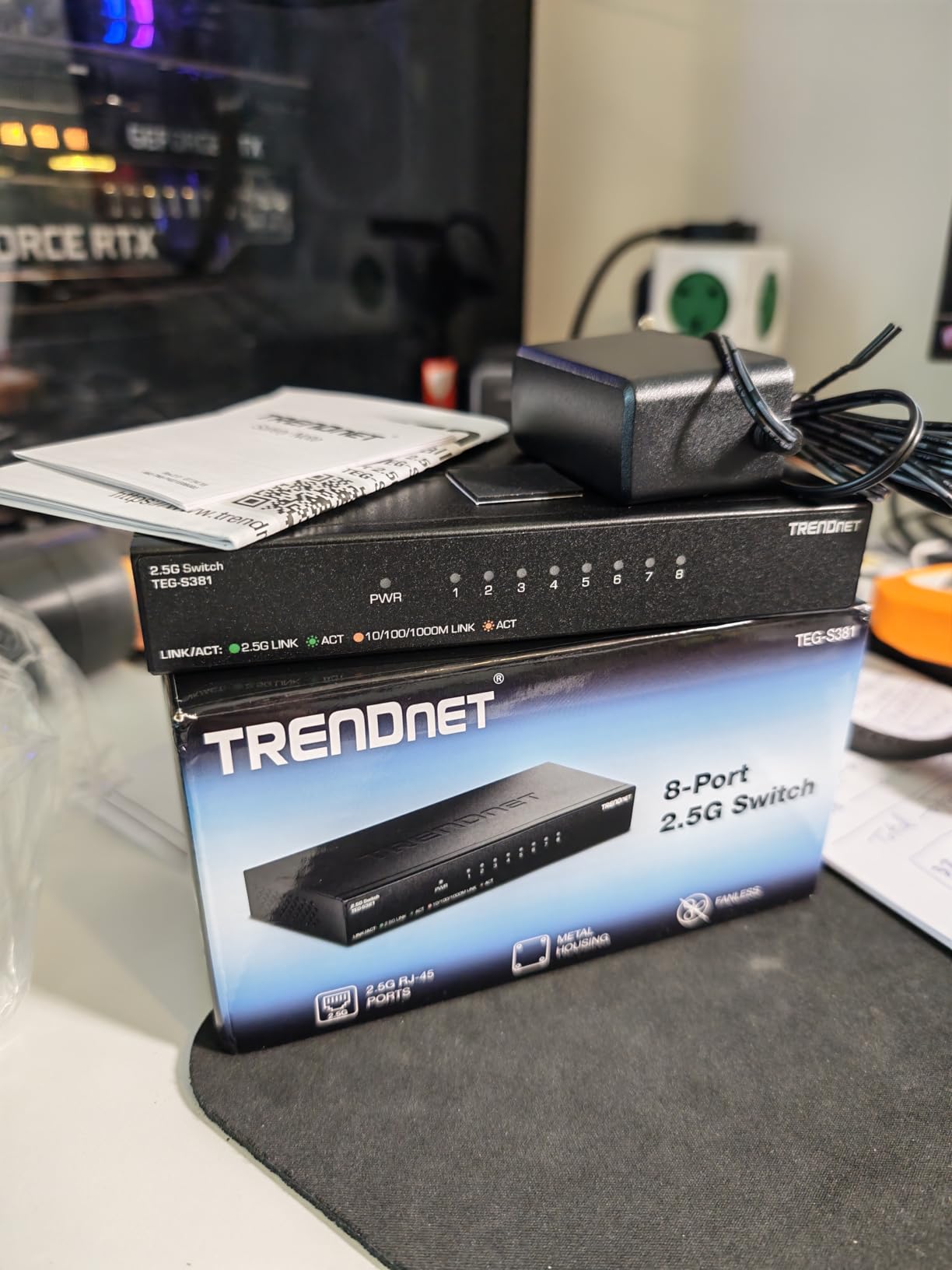 TRENDnet 8-Port 2.5Gb Switch, TEG-S381, Lifetime Protection | 8 x 2.5G RJ45 Ports, 40Gbps Switching Capacity, NDAA + TAA Compliant, Ethernet Splitter, For Game Console, NAS, PC customer photo 1