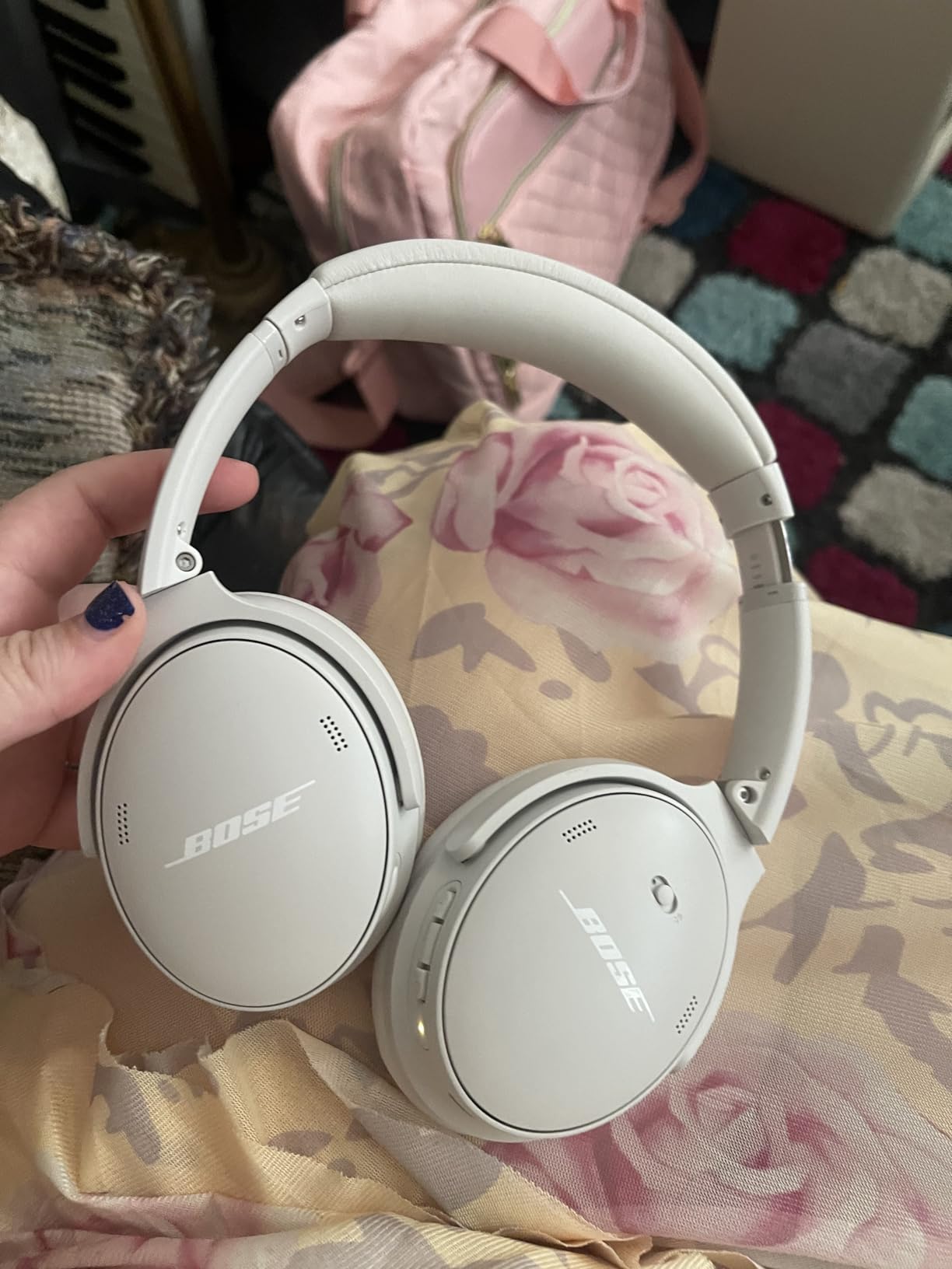 Bose QuietComfort Headphones - Wireless Bluetooth Headphones, Active Over Ear Noise Cancelling and Mic, USB-C Charging, Deep Bass, Up to 24 Hours of Playtime, Ice Blue - Limited Edition Color customer photo 2