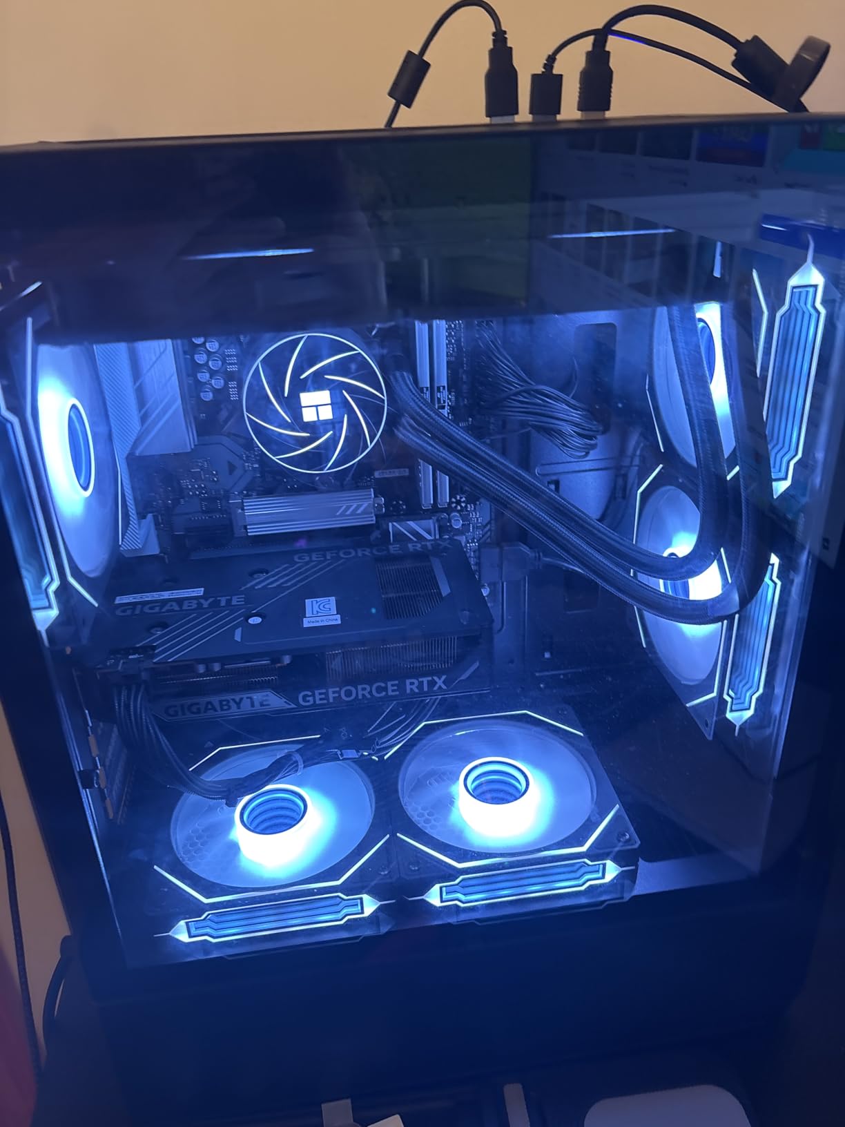 Prebuilt Gaming Desktop PC, AMD Ryzen 5 5500, GeForce RTX 3050 6GB, 16GB DDR4 3200MHz RAM, 1TB NVMe SSD, ARGB Air Cooling, Wi-Fi, Tower Computer for Gaming, Streaming, Editing customer photo 1