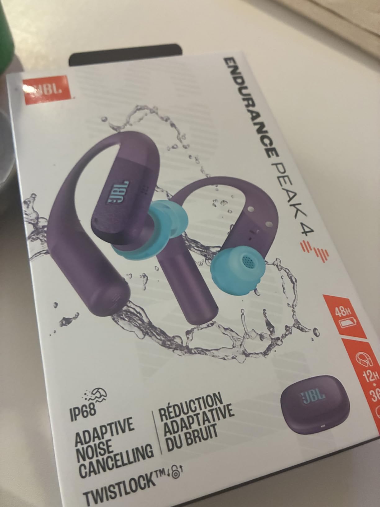 JBL Endurance Peak 4 - Cancelling Sport Earbuds - Black/Grey | Adaptive Noise Cancelling with Smart Ambient, IP68 water and dust proof, Secure fit with TwistLock design customer photo 2