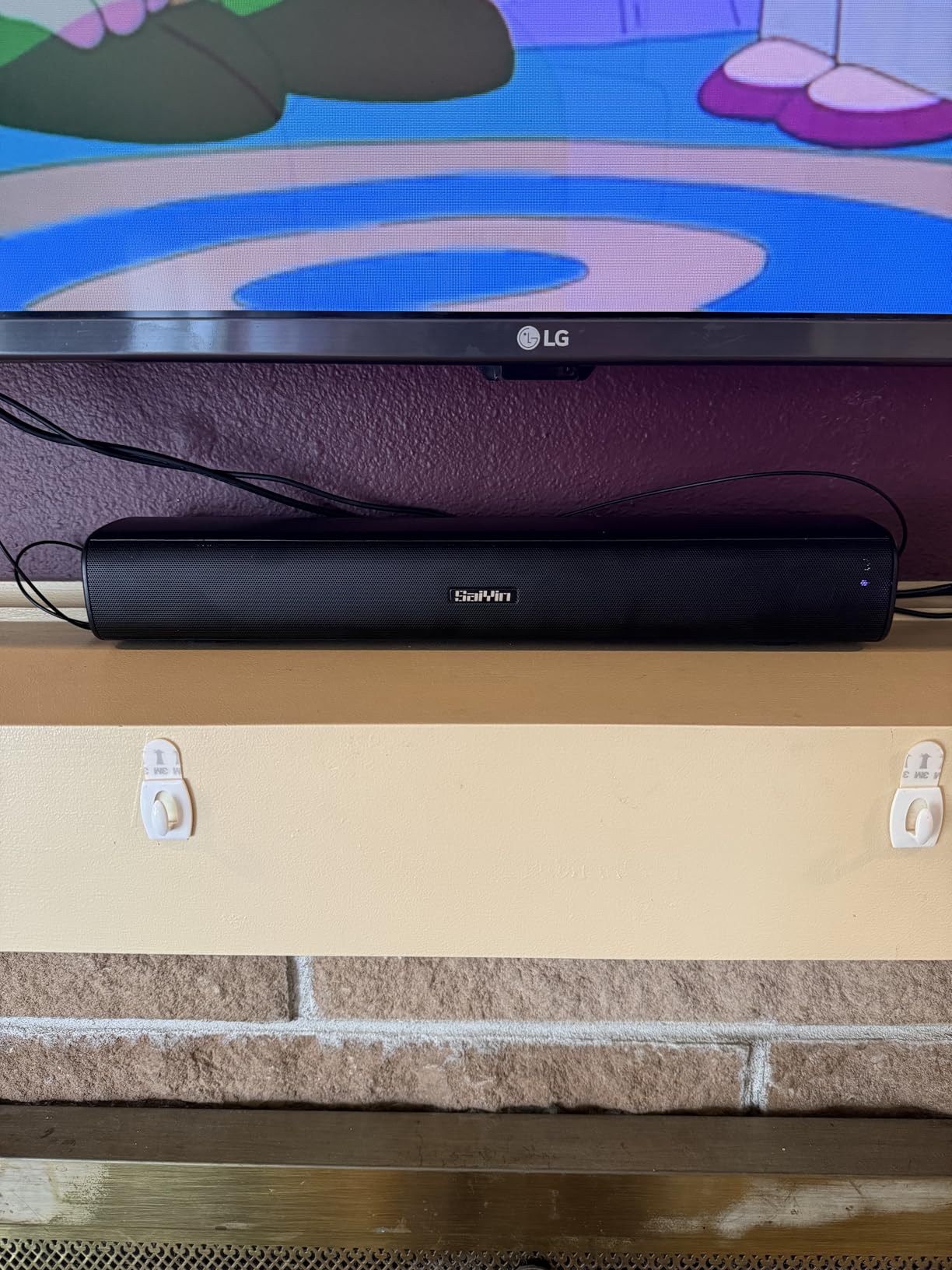 Saiyin Sound Bar for Smart TV, Peak Power 60W, 2026 Update | Balanced Sound, TV-ARC/Bluetooth5.3/Optical/AUX Inputs, Surround Sound for Home Theater Audio for TV/PC/Gaming, Wall Mountable customer photo 2