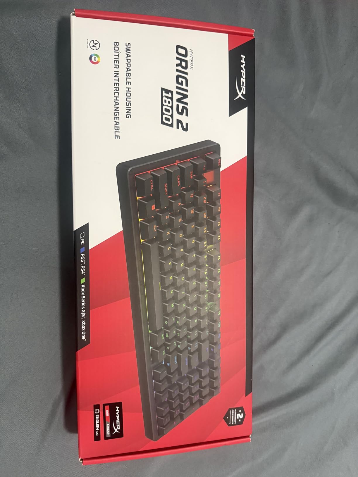 HyperX Origins 2 1800 - Gaming Keyboard, PC, Swappable Housing, Hotswap Switches, High Profile, 1800 Layout, 8k Polling, Adjustable Angle, Mechanical Switches customer photo 2