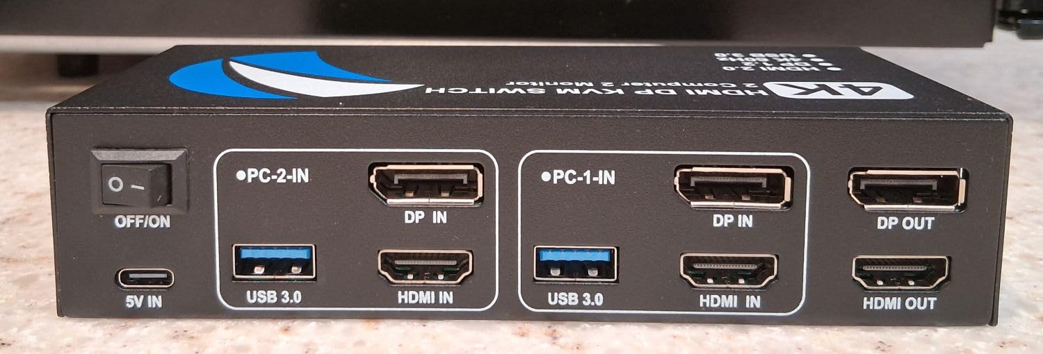 HDMI DisplayPort KVM Switch 2 Monitors 2 Computers, 4K@60Hz Dual Monitor KVM Switches customer photo 2