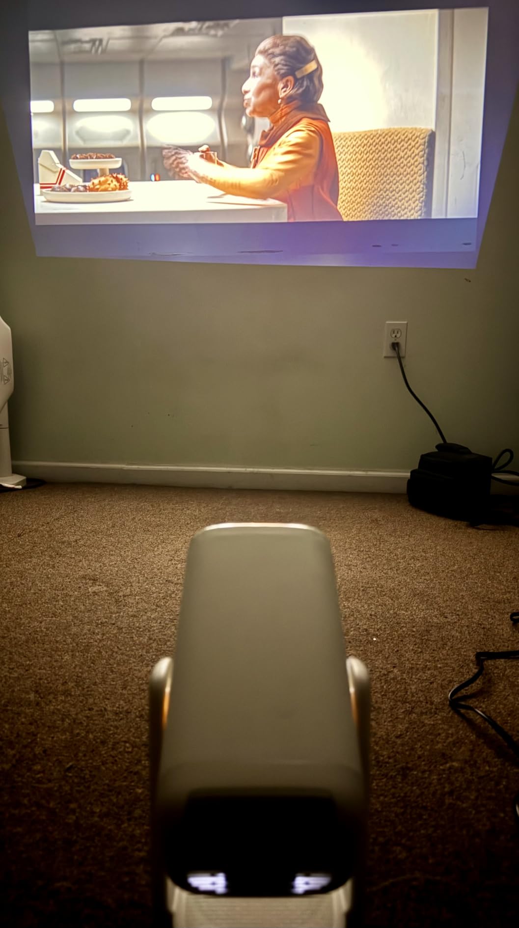 Aurzen Roku TV D1R air USB-C Powered Smart Portable Outdoor Projector with Roku TV Built-in, WiFi & Bluetooth, Power Bank Supported, Native 1080P, Dolby Audio customer photo 1