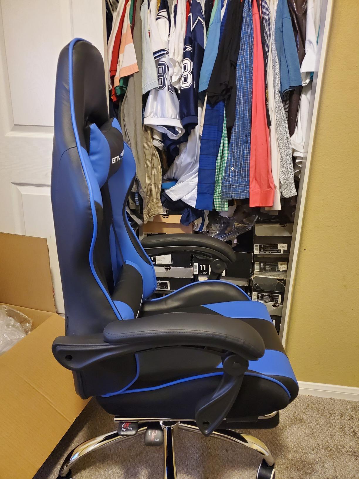 GTPLAYER Big & Tall Gaming Chair, Wide Seat with Footrest, Black & Gray | Ergonomic High Back Computer Desk Chair for Adults, Comfort Padded Seat with Lumbar Support Armrests Recliner for Office/Home customer photo 1