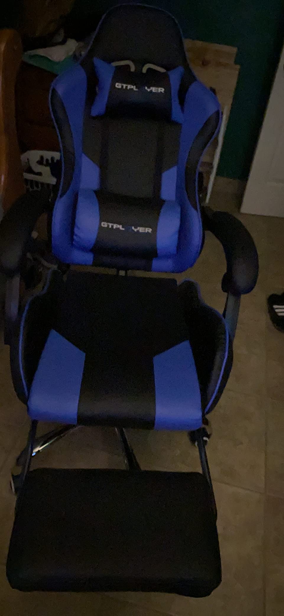 GTPLAYER Big & Tall Gaming Chair, Wide Seat with Footrest, Black & Gray | Ergonomic High Back Computer Desk Chair for Adults, Comfort Padded Seat with Lumbar Support Armrests Recliner for Office/Home customer photo 2