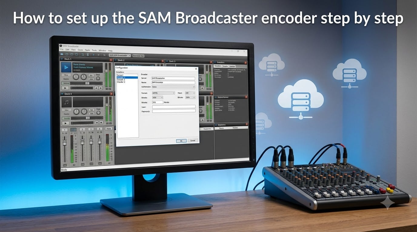 How to set up the SAM Broadcaster encoder step by step