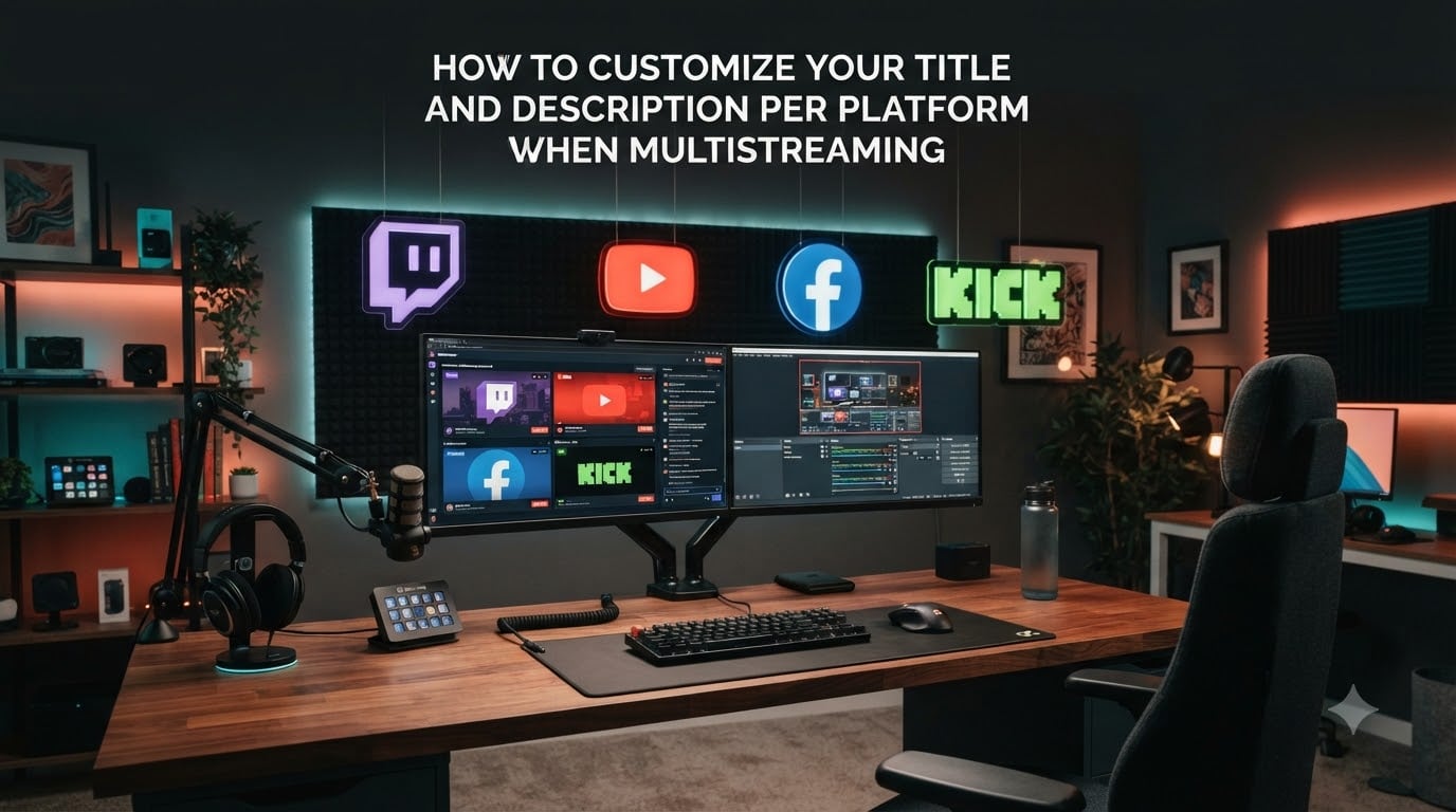 How to customize your title and description per platform when multistreaming