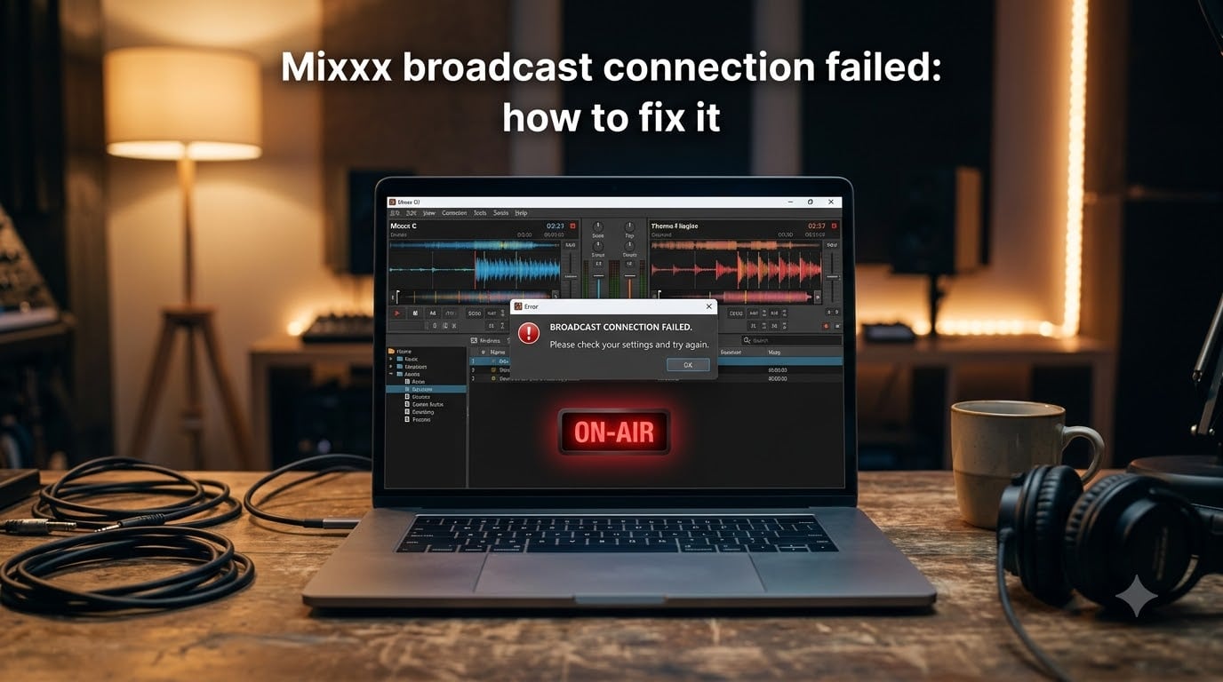 Mixxx broadcast connection failed: how to fix it
