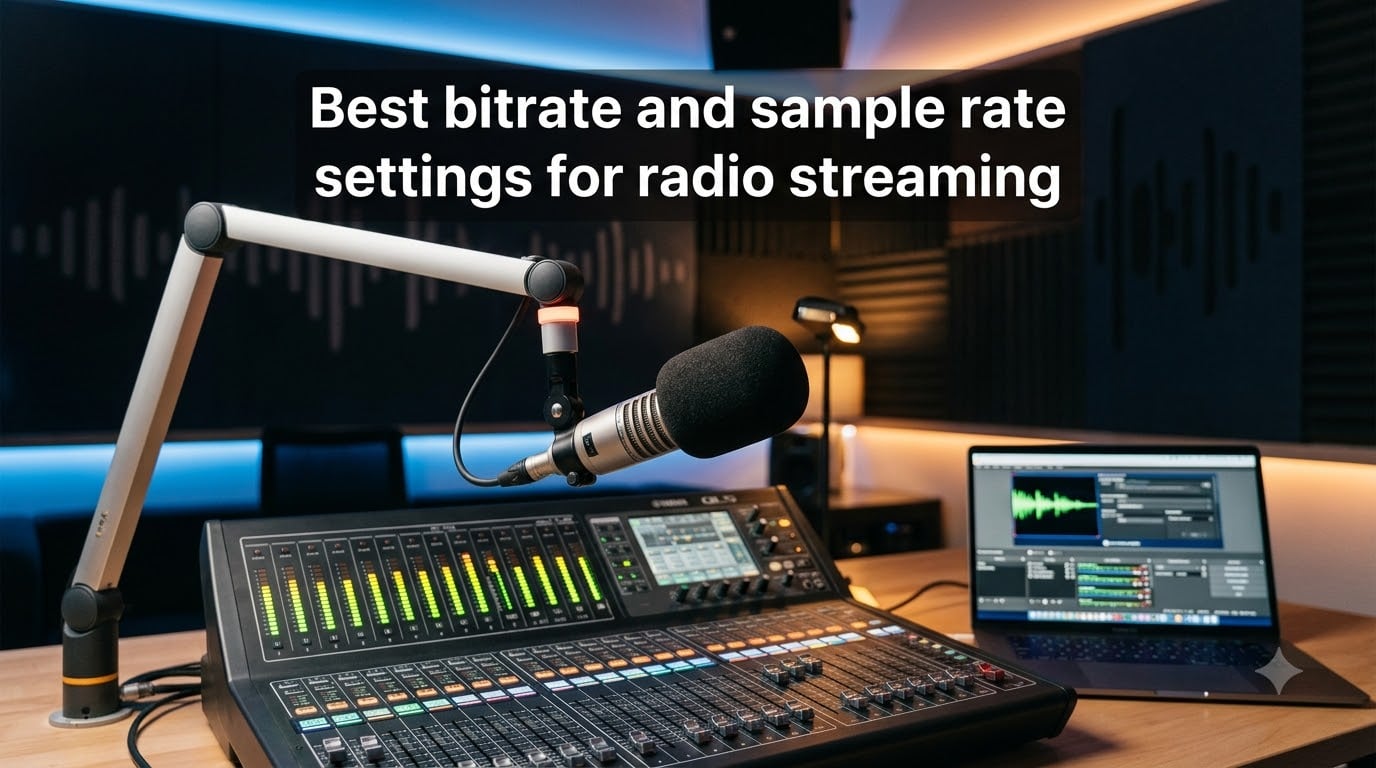 Best bitrate and sample rate settings for radio streaming
