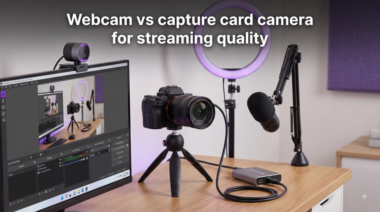 Webcam vs capture card camera for streaming quality