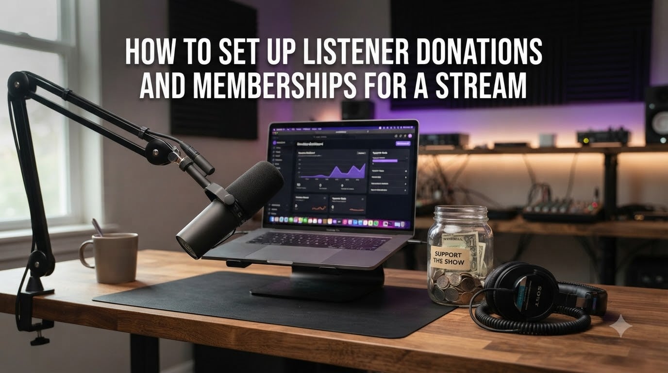 How to set up listener donations and memberships for a stream