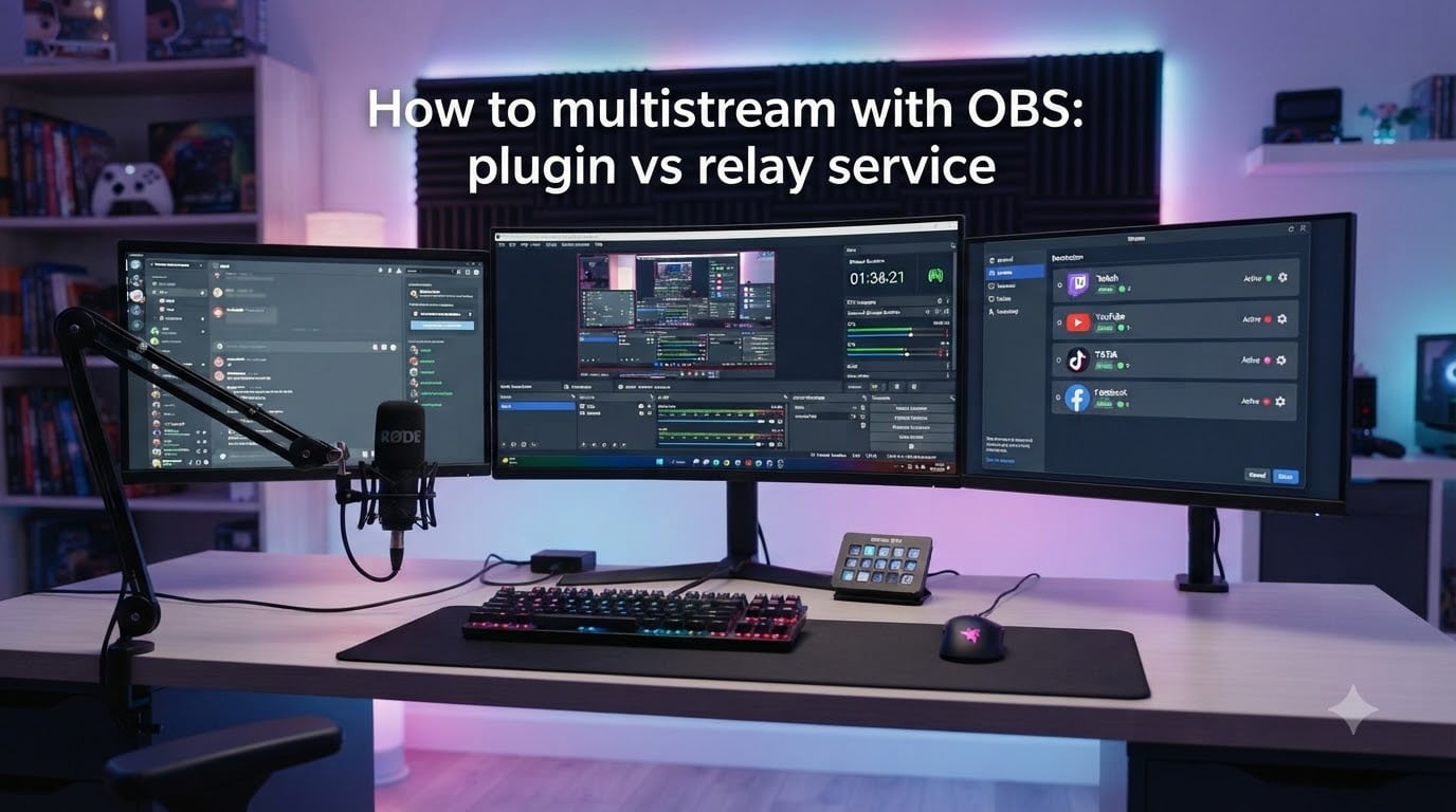 How to multistream with OBS: plugin vs relay service