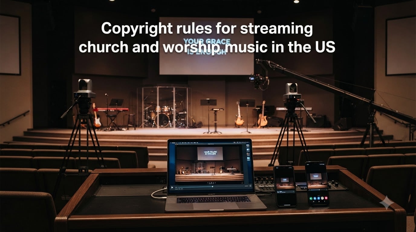 Copyright rules for streaming church and worship music in the US
