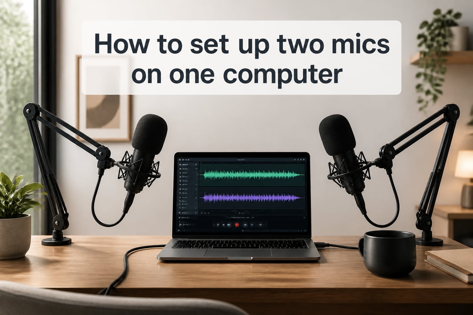 How to set up two mics on one computer