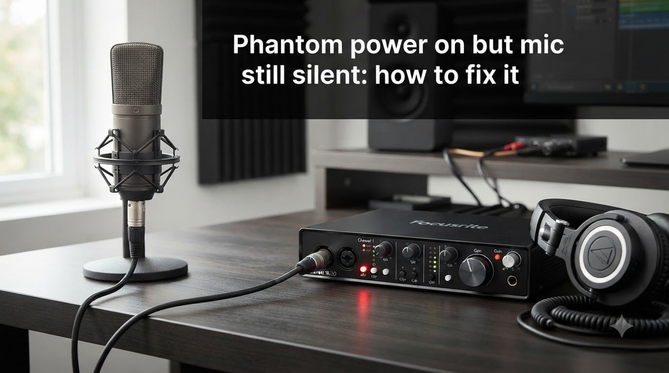 Phantom power on but mic still silent: how to fix it