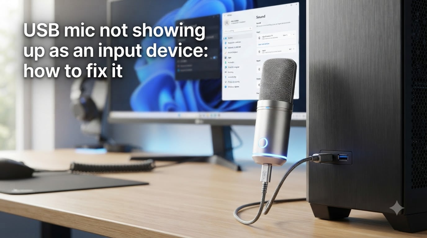 USB mic not showing up as an input device: how to fix it