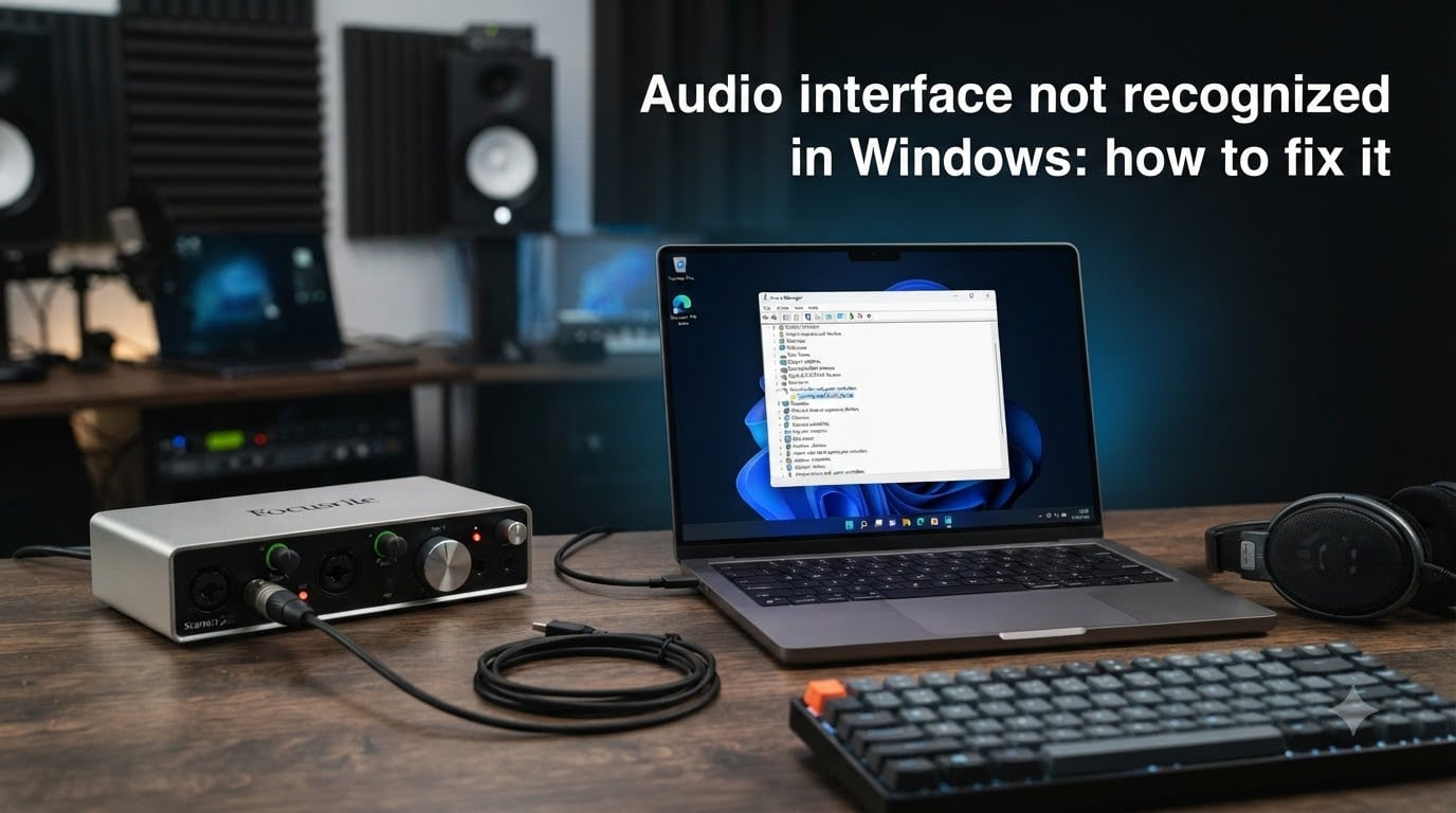 Audio interface not recognized in Windows: how to fix it