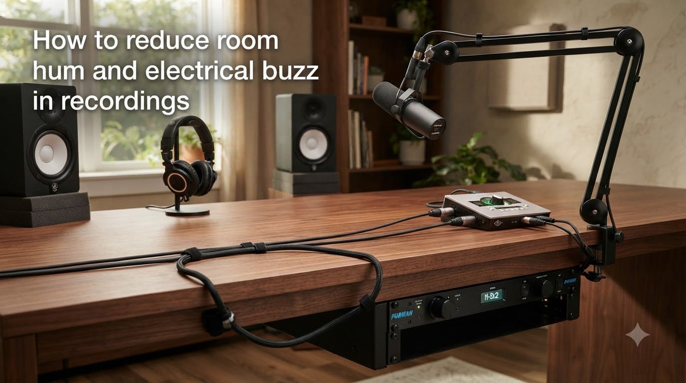How to reduce room hum and electrical buzz in recordings