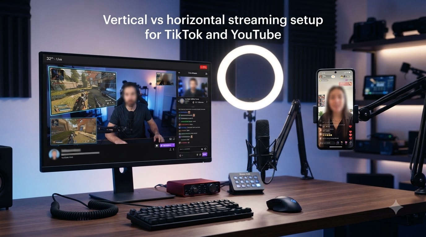 Vertical vs horizontal streaming setup for TikTok and YouTube