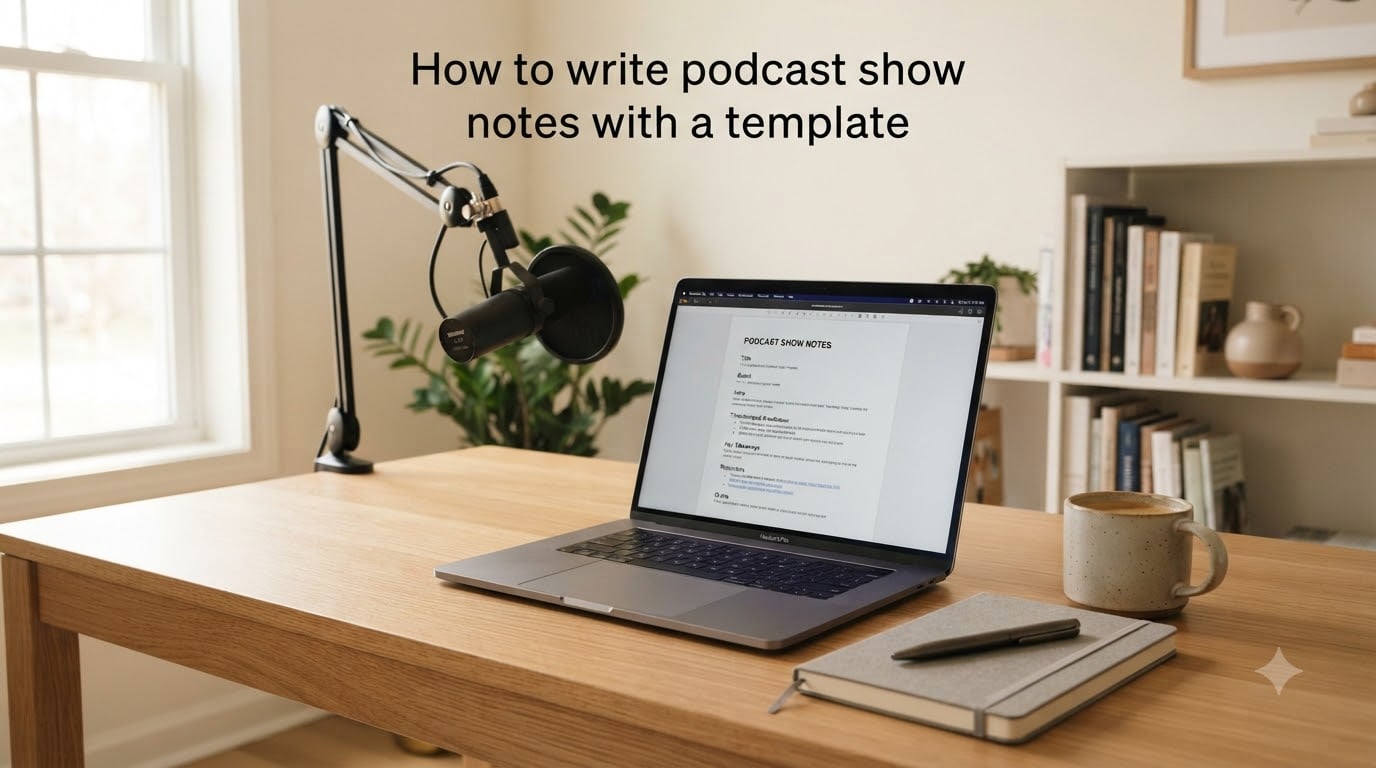 How to write podcast show notes with a template