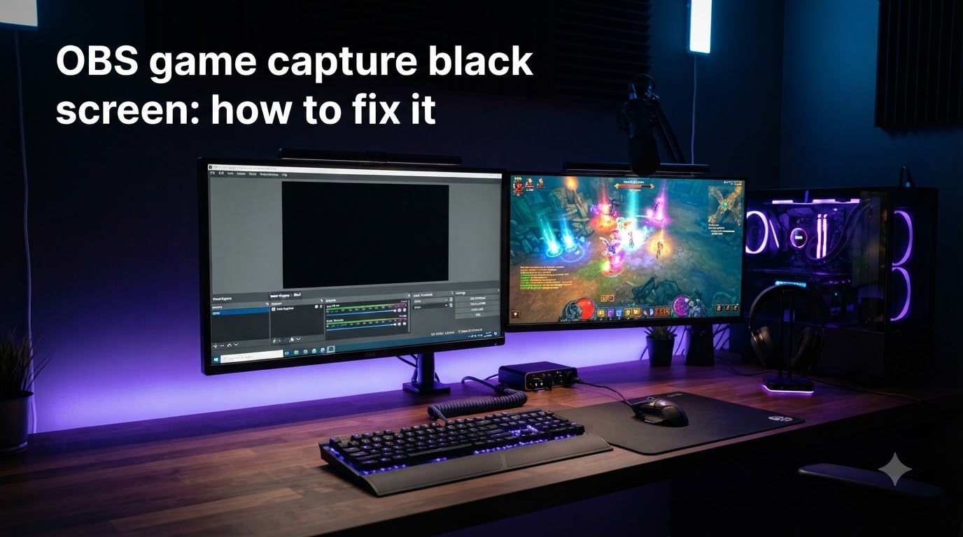 OBS game capture black screen: how to fix it