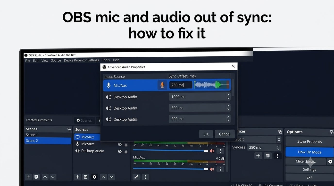 OBS mic and audio out of sync: how to fix it