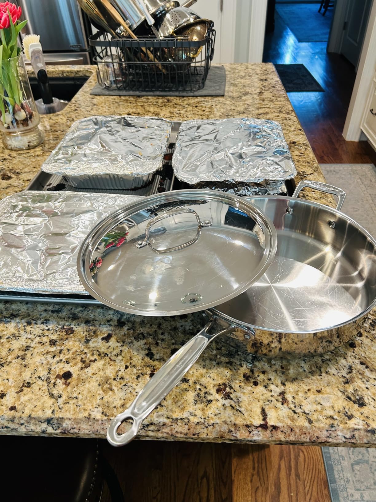 Cuisinart 5.5 Quart Sauté Pan w/ Cover, Stainless Steel Pan with Lid, Large Kitchen Pan, Dishwasher Safe, Compatible with Induction, Electric, Gas Cooktops, Oven Safe Saucepan, Cool Grip Handles customer photo 1