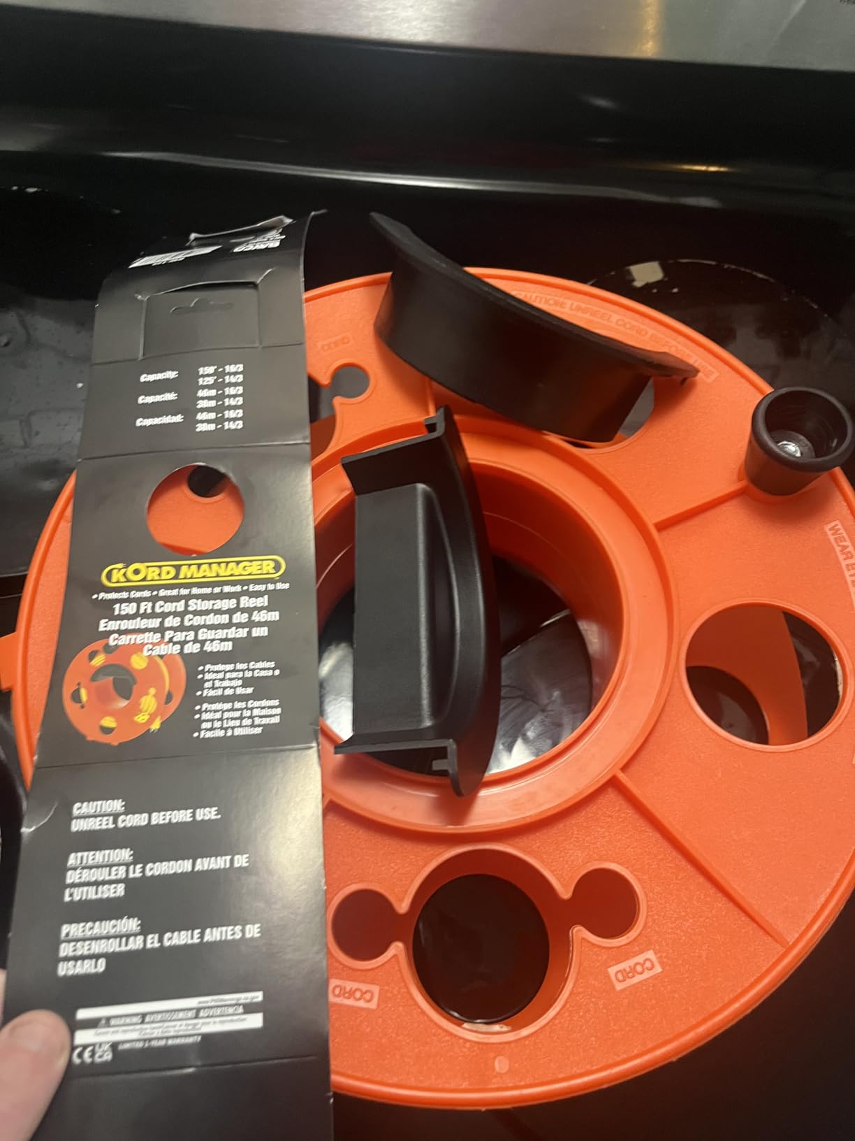 Bayco KW-130 Cord Storage Reel with Center Spin Handle, 150-Feet customer photo 1