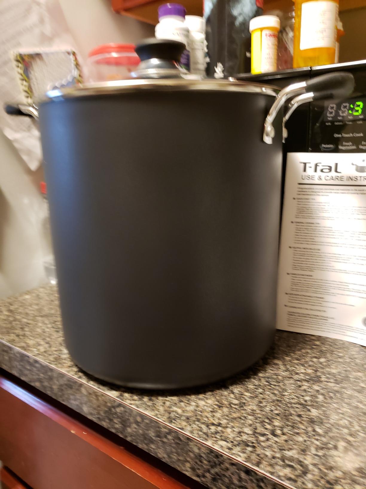 T-fal Specialty Nonstick Stockpot With Lid 12 Quart, Oven Broiler Safe 350F, Stay-Cool Handles, Kitchen, Cookware, Pots and Pans, Stock Pot, Soup Pot, Cooking Pot, Dishwasher Safe, Black customer photo 1