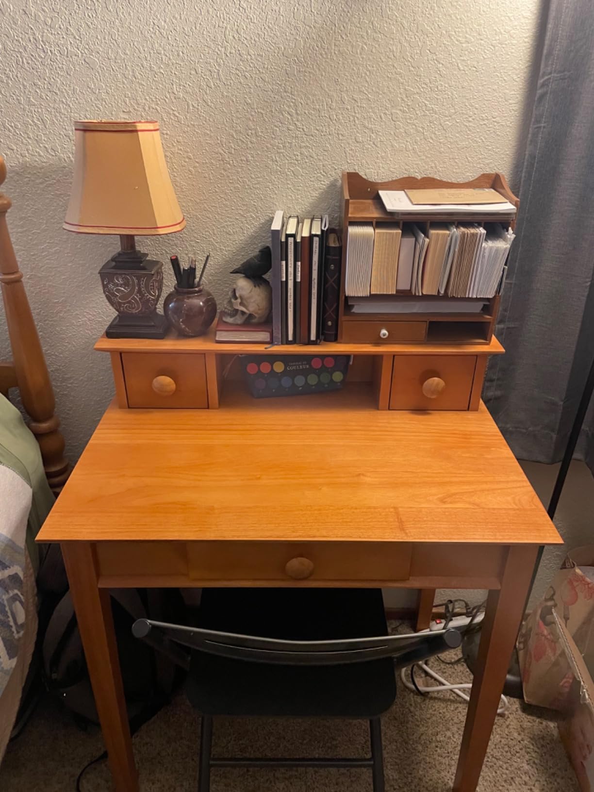 Winsome Studio Writing Desk with 3 Drawers, Honey customer photo 1